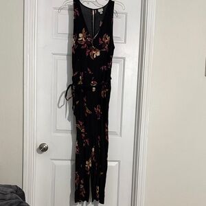 A New Day Black Floral Jumpsuit